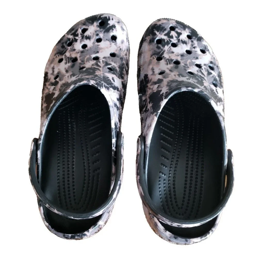 Crocs Classic Bleach Dye Slip On Mules Clogs Men's Size 12